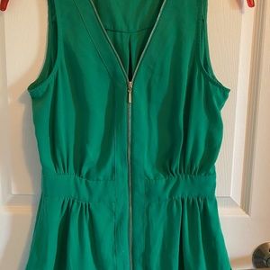 Emerald Zipper Blouse